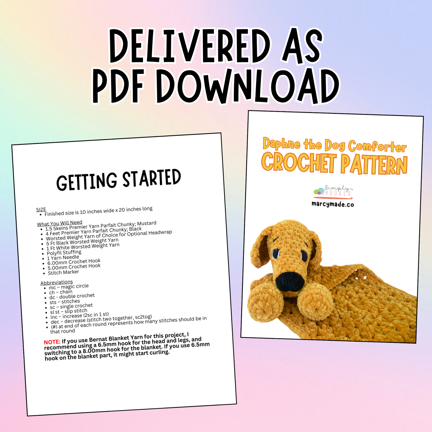 Dog Lovey Crochet Pattern PDF Download