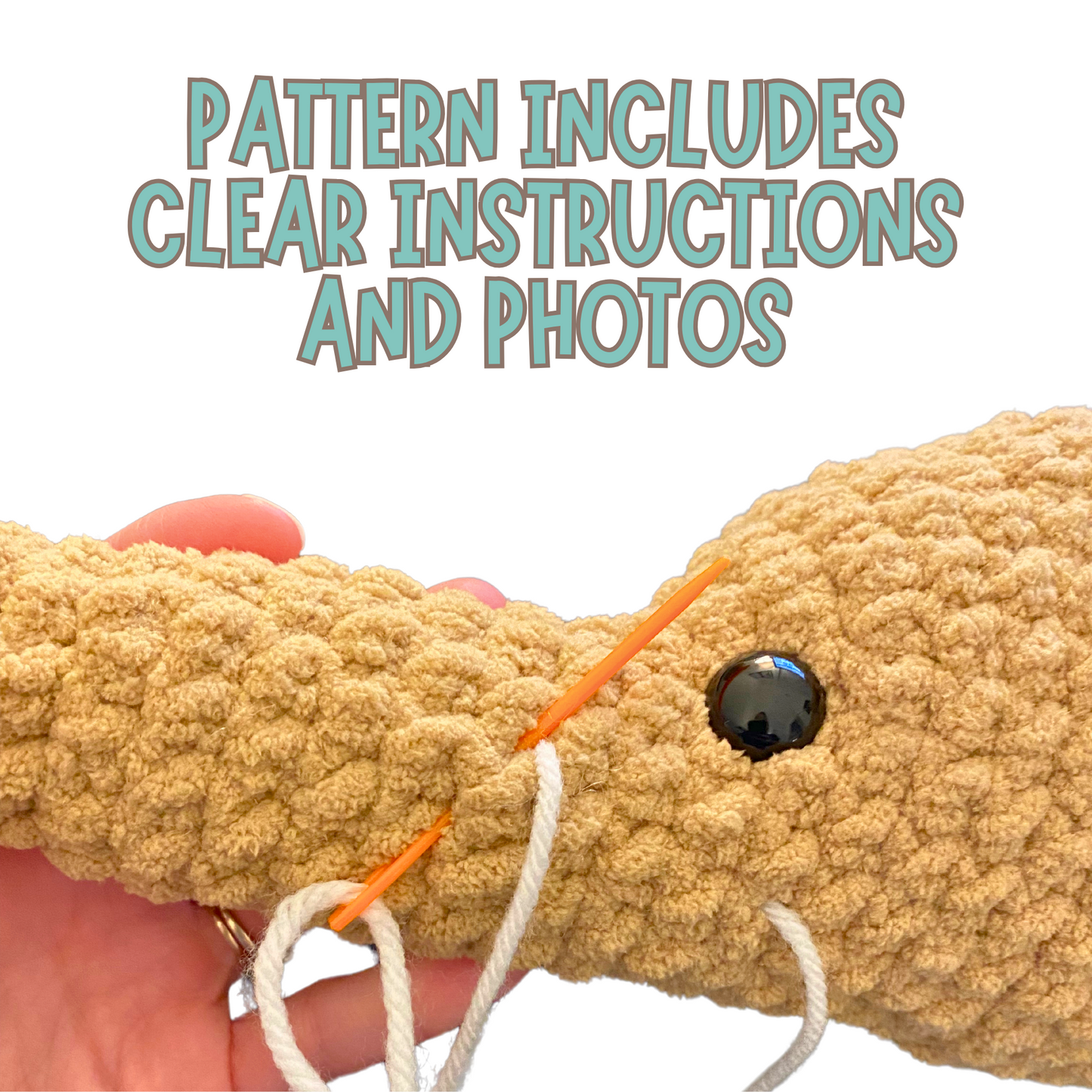 Spotted Gar Fish Crochet Animal Pattern PDF Tutorial for Beginners