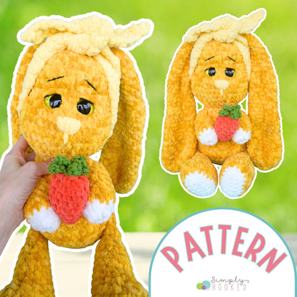 Long Ear Easter Bunny With Carrot Crochet Pattern PDF