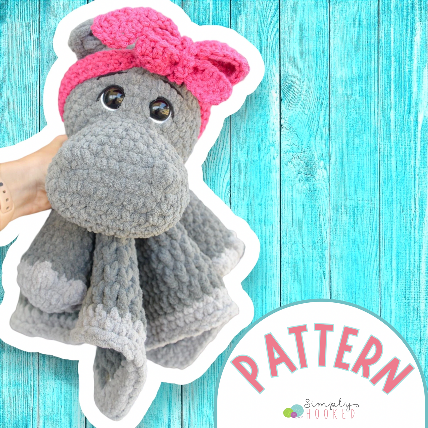 Hippo Lovey Baby Blanket Crochet Pattern PDF Tutorial
