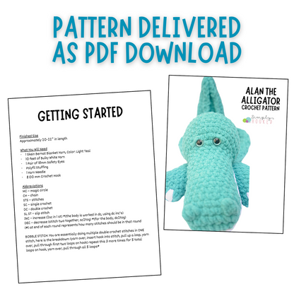 Alligator Crochet Pattern PDF Download