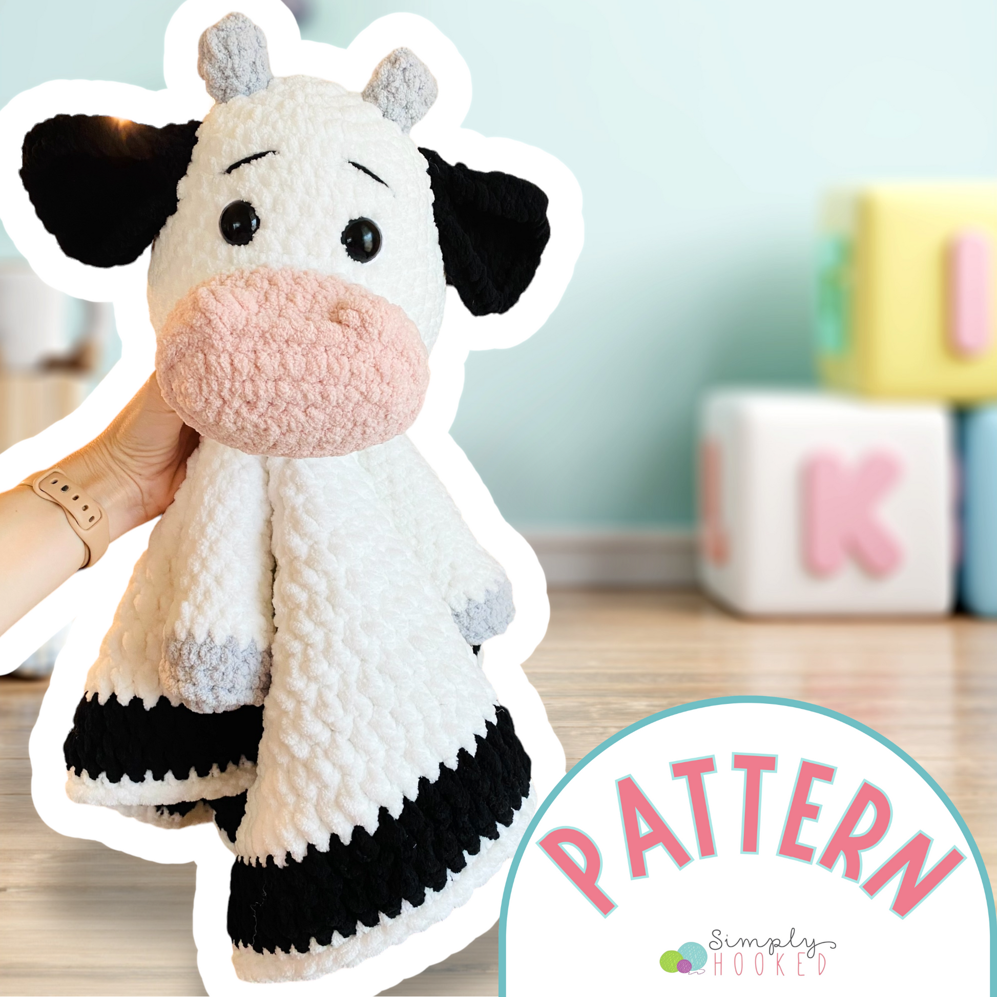 Cow blanket crochet pattern finished product