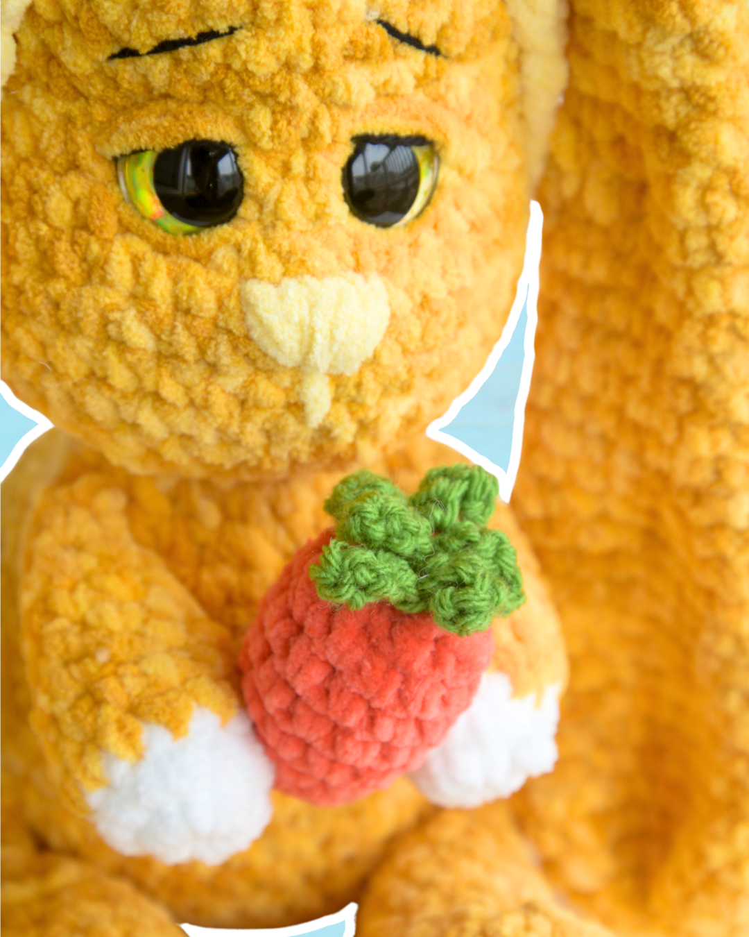 Long Ear Easter Bunny With Carrot Crochet Pattern PDF