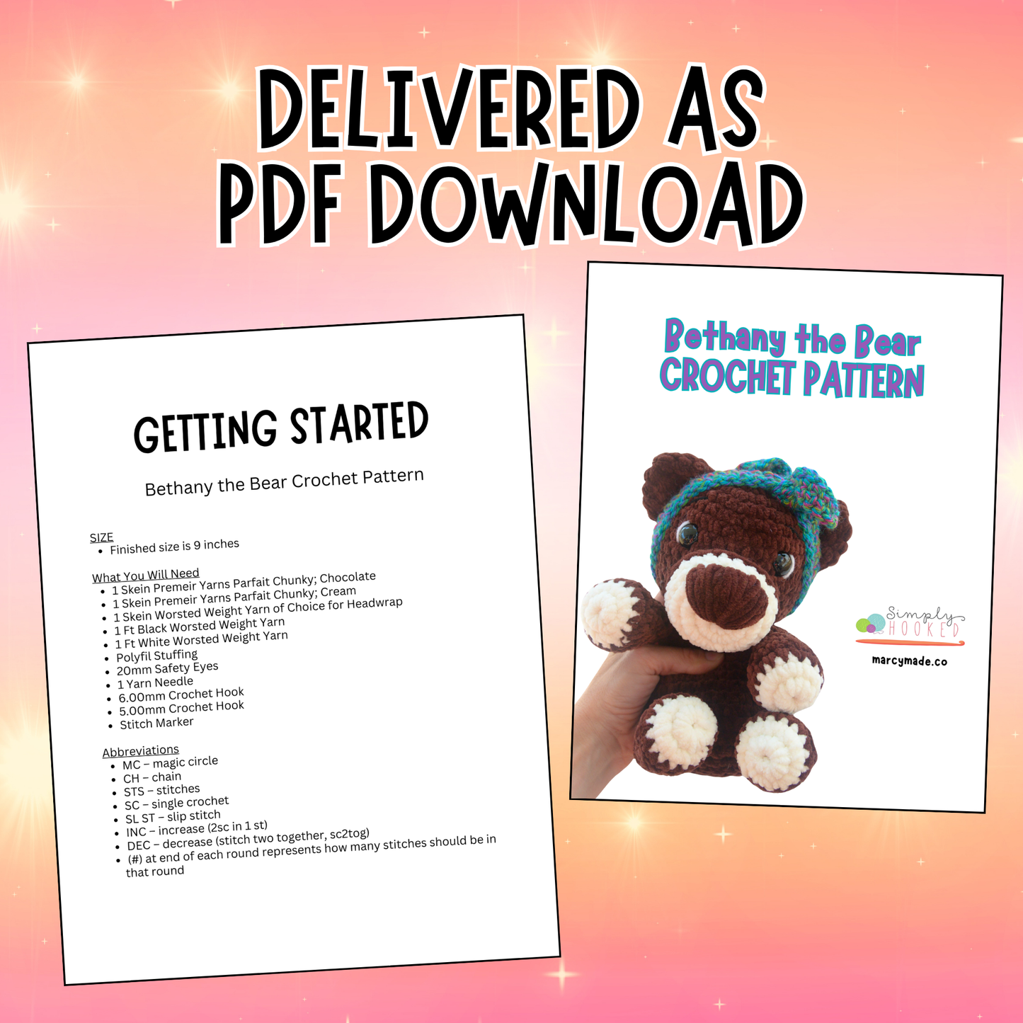 Crochet Teddy Bear Pattern PDF Download