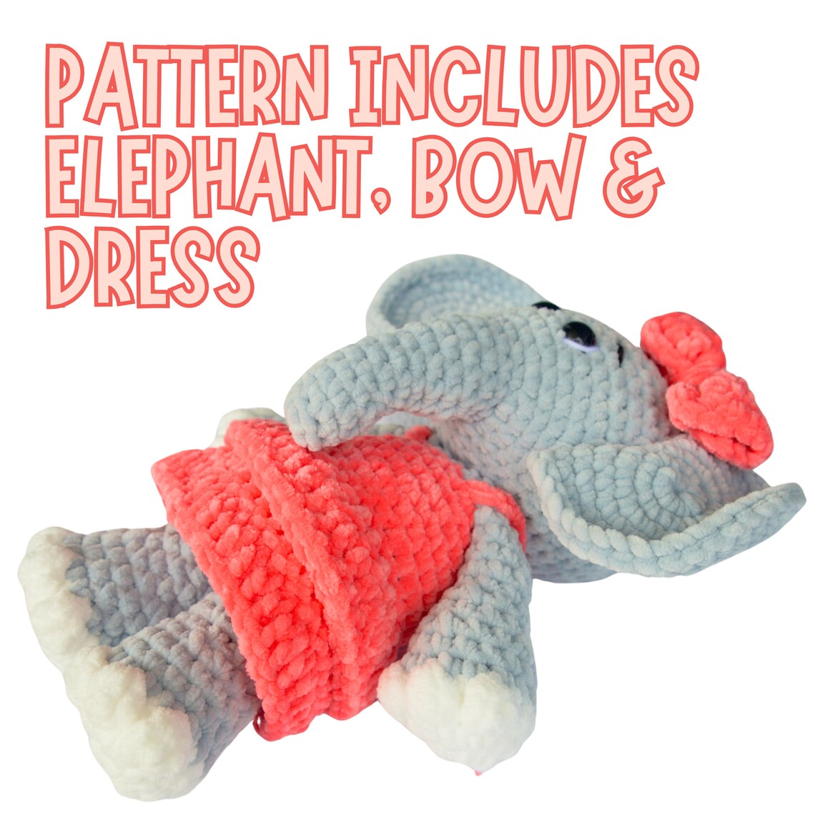 crochet elephant plushie