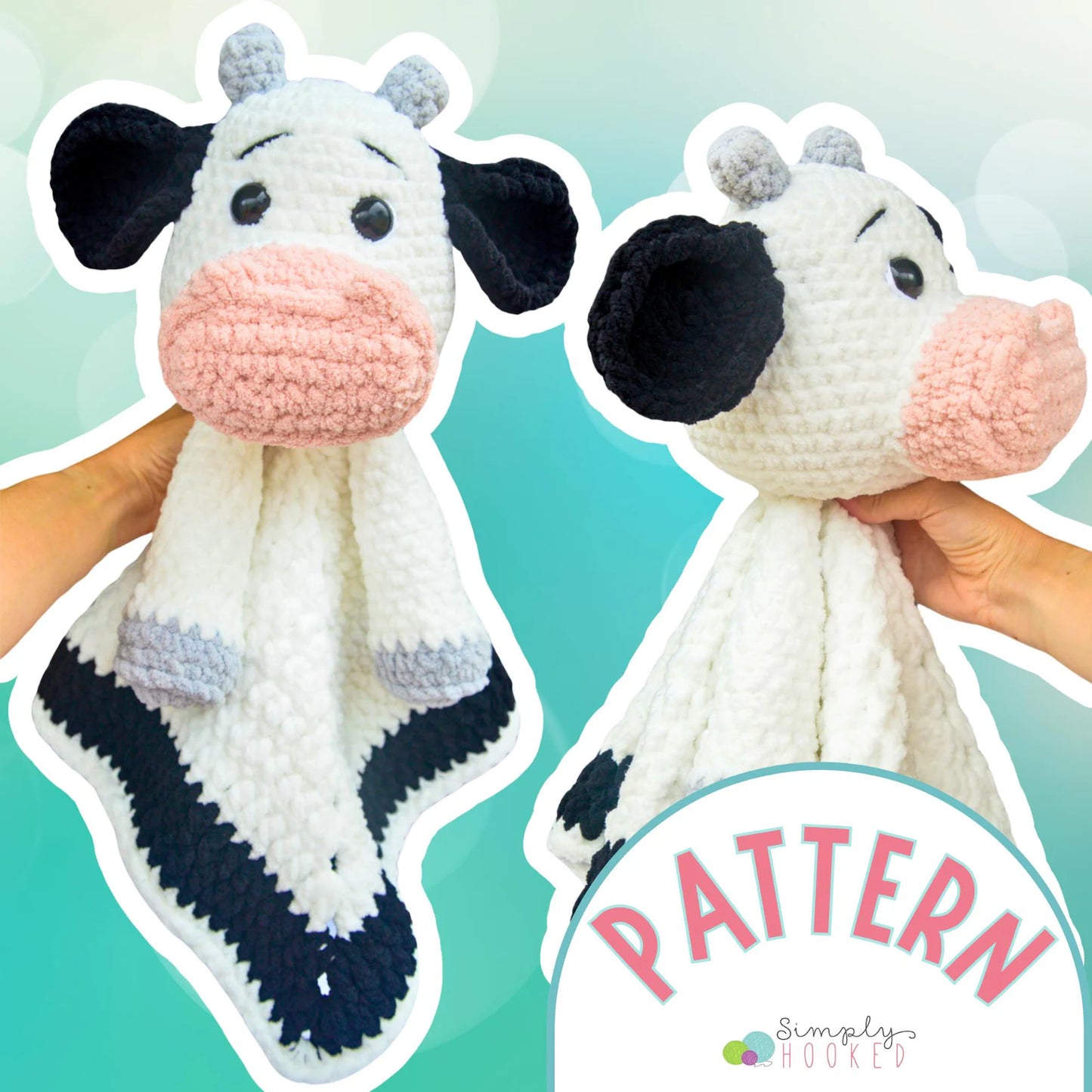 crochet cow lovey blanket